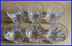 Lot de 6 Petits verres à Whisky ou Liqueur en Cristal de BACCARAT. Modèle Rotary
