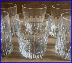 Lot de 6 Petits verres à Whisky ou Liqueur en Cristal de BACCARAT. Modèle Rotary