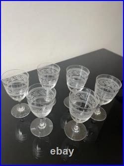 Lot de 6 Verres a Vin Blanc En Cristal Baccarat Modèle athenienne