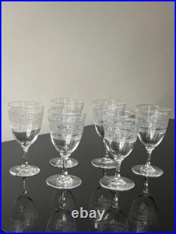 Lot de 6 Verres a Vin Blanc En Cristal Baccarat Modèle athenienne