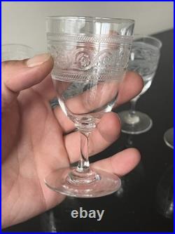 Lot de 6 Verres a Vin Blanc En Cristal Baccarat Modèle athenienne