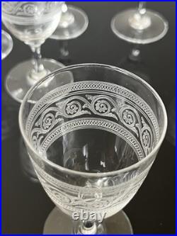 Lot de 6 Verres a Vin Blanc En Cristal Baccarat Modèle athenienne