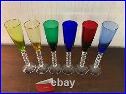 Lot de 6 flûtes champagne modèle Véga en cristal de Baccarat (prix des 6 verres)