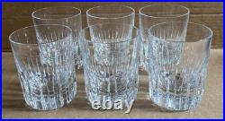 Lot de 6 grands verres à Whisky ou à Eau en Cristal de BACCARAT. Modèle Rotary