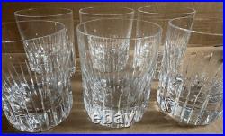 Lot de 6 grands verres à Whisky ou à Eau en Cristal de BACCARAT. Modèle Rotary