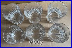 Lot de 6 grands verres à Whisky ou à Eau en Cristal de BACCARAT. Modèle Rotary