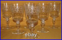 Lot de 6 verres à eau cristal gravé frise décorative Baccarat Saint-Louis
