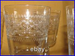 Lot de 6 verres à eau cristal gravé frise décorative Baccarat Saint-Louis