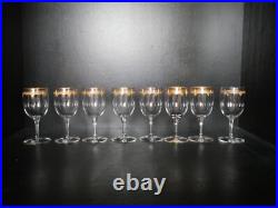 Lot de 8 verres à vin rouge en cristal gravé doré Baccarat Saint ST Louis