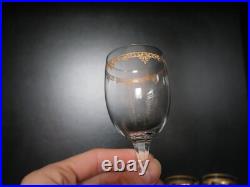 Lot de 8 verres à vin rouge en cristal gravé doré Baccarat Saint ST Louis