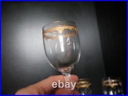 Lot de 8 verres à vin rouge en cristal gravé doré Baccarat Saint ST Louis