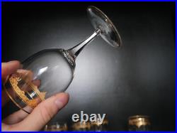 Lot de 8 verres à vin rouge en cristal gravé doré Baccarat Saint ST Louis