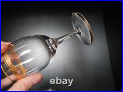 Lot de 8 verres à vin rouge en cristal gravé doré Baccarat Saint ST Louis