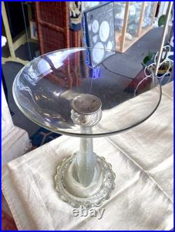 Magnifique Grande Coupe Aux Dauphins En Cristal De Baccarat Années 50