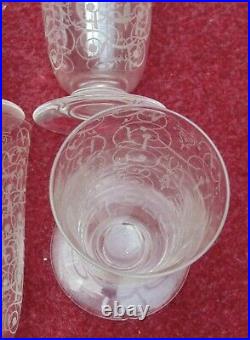 Magnifique ancien 6 verres cristal de baccarat décors MICHELANGELO N°5 très bon