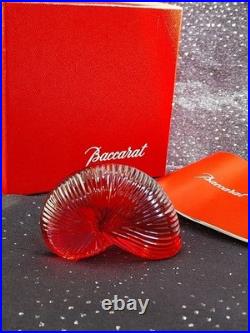Nautile En Cristal Rouge, Baccarat, + Boîte, Excellent État, Signé-coquillage