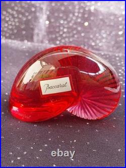 Nautile En Cristal Rouge, Baccarat, + Boîte, Excellent État, Signé-coquillage