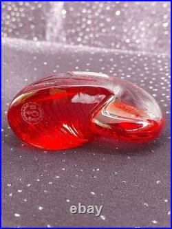 Nautile En Cristal Rouge, Baccarat, + Boîte, Excellent État, Signé-coquillage