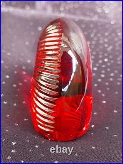 Nautile En Cristal Rouge, Baccarat, + Boîte, Excellent État, Signé-coquillage