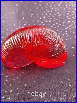 Nautile En Cristal Rouge, Baccarat, + Boîte, Excellent État, Signé-coquillage