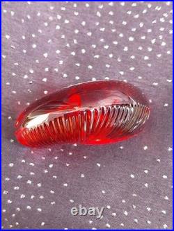Nautile En Cristal Rouge, Baccarat, + Boîte, Excellent État, Signé-coquillage
