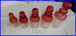 Necessaire De Toilette Cristal Baccarat Modele Bambou Tors Suite De 5 Flacons Necessaire De Toilette Cristal Baccarat Modele Bambou Tors Suite De 5 Flacons
