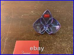 Orchidée lotus bleue violette en cristal de Baccarat