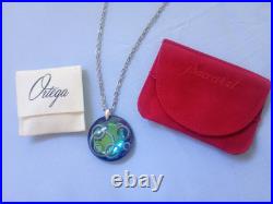 Ortega à Baccarat Pendentif verre cristal bleu & inclusion de cercles métal