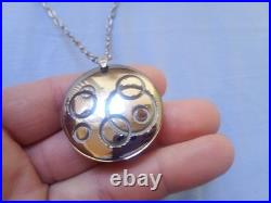 Ortega à Baccarat Pendentif verre cristal bleu & inclusion de cercles métal
