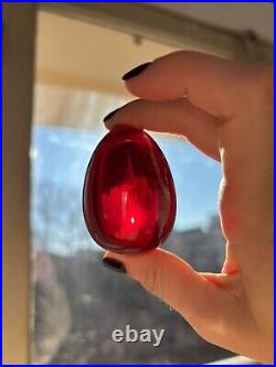 Ouf en cristal de Baccarat rouge, noir et ambré. Comme neufs ensemble ou séparés