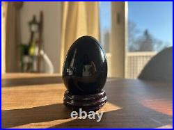Ouf en cristal de Baccarat rouge, noir et ambré. Comme neufs ensemble ou séparés