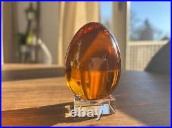 Ouf en cristal de Baccarat rouge, noir et ambré. Comme neufs ensemble ou séparés