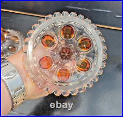 Paire De Bougeoirs En Cristal De Baccarat Couleur Ambre