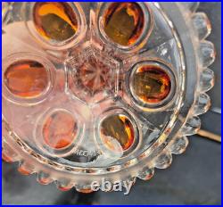 Paire De Bougeoirs En Cristal De Baccarat Couleur Ambre