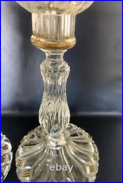 Paire de Flambeaux bougeoirs en Cristal Baccarat