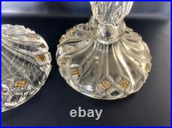 Paire de Flambeaux bougeoirs en Cristal Baccarat