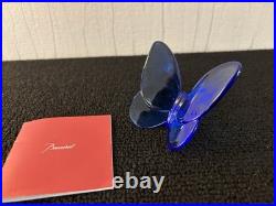 Papillon bleu cobalt en cristal de Baccarat