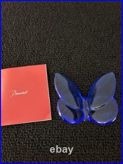 Papillon bleu cobalt en cristal de Baccarat