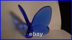Papillon en cristal de Baccarat couleur bleu cobalt