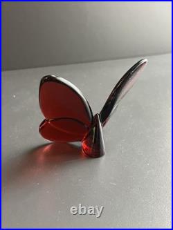 Papillon rouge en cristal de Baccarat