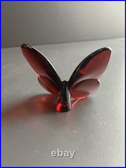 Papillon rouge en cristal de Baccarat