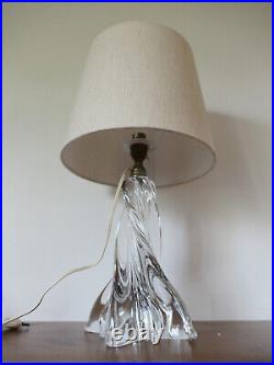 Pied de lampe ancien en cristal de BACCARAT modèle torsadé