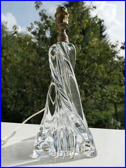 Pied de lampe ancien en cristal de BACCARAT modèle torsadé