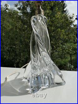 Pied de lampe ancien en cristal de BACCARAT modèle torsadé