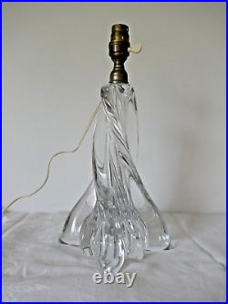Pied de lampe ancien en cristal de BACCARAT modèle torsadé