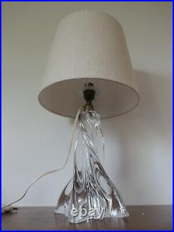 Pied de lampe ancien en cristal de BACCARAT modèle torsadé