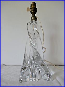 Pied de lampe ancien en cristal de BACCARAT modèle torsadé