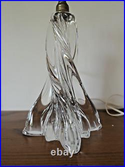 Pied de lampe ancien en cristal de BACCARAT modèle torsadé