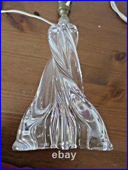 Pied de lampe ancien en cristal de BACCARAT modèle torsadé