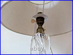 Pied de lampe ancien en cristal de BACCARAT modèle torsadé